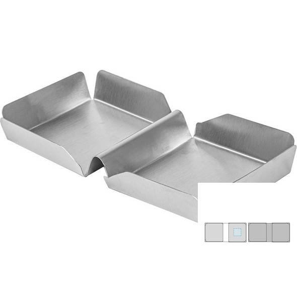 Présentoir pour 2 Hamburgers en Acier Inoxydable Présentoir pour 2 Hamburgers en Acier Inoxydable